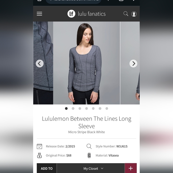 🍋Lululemon🍋 Between the Lines Long Sleeve Grey - Picture 2 of 8